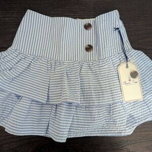 Classic Prep Light Blue Striped Mini Skirt